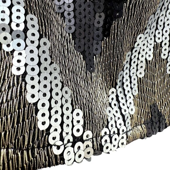 ASTR Sequin Top Medium Camisole Gold Black Silver Sleeveless Cami Zigzag Tank - Picture 7 of 10